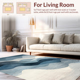 Abstract Art Grey & Blue Watercolor Inspired Design(Blue)