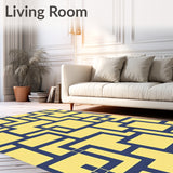 Cubist Maze Artistic Decorative Fashionable Elegant Stylish(Yellow)