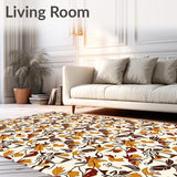 Traditional Harvest Foliage Design Floor Covering(Orange)
