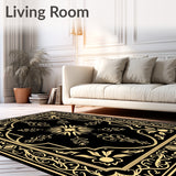 Elegant Floral Medallion with Vintage Boho Charm(Black)