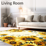 Artistic Sunflower Door in Half Circle Shape for Welcoming Spaces(Yellow)