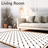 Minimalist Bordered Herringbone Textured Visual Display (Brown)