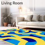 Minimalist Abstract Swirl with Overlapping Elliptical Forms(Yellow)