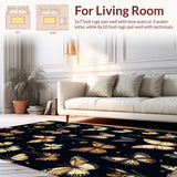 Ultra Soft Area Rug, Non Slip, Stain Resistant, Washable Area Rugs for Living Room, Bedroom, Floral Insect Pattern Dining Room Under Table Rug(Green)