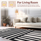 Geometric Stripe Area Contemporary Design(Black)