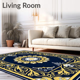 Kaleidoscopic Medallion Spiral Mosaic Bloom (Blue)