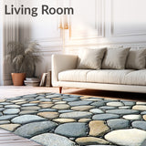 Elegant Pebble Stone Area Featuring Subtle Grey and Beige Design(Gray)