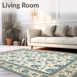 Azure Echoes Area Beige Accents Elegant Floor Art(Beige)