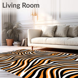 Dynamic Zebra Style Stripe with Asymmetric Flowing Lines(Orange)
