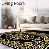 Ornate Floral Medallion Tapestry(Black)