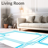 Avant garde Junction Network Interconnected Maze Futuristic(Blue)