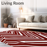 Classic Holiday Chevron with Interlocking Streaks and Vibrant Stripe Accents(Red)