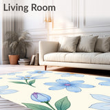 Abstract Watercolor Bloom with Faded Elegance (Light Blue) - ODIKA