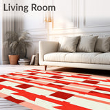 Buffalo Check Inspired Grid Contemporary Floor Accent(Red)