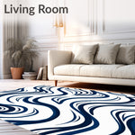 Nautical Wave Ripple Tie Dye Textured Design (Blue) - ODIKA