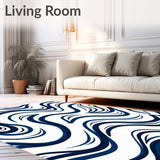 Nautical Wave Ripple Tie Dye Textured Design (Blue) - ODIKA