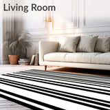 Bold Monochrome Striped Welcome Entry(Black)