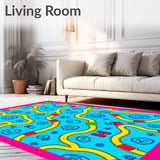 Rescue Crew Map with Interlocking Tracks and Cartoon Icons (Blue)