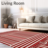 Striped Ribbon Bands with Polka Dot Embellishments and Festooned Bows(Red)