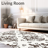 Heritage Damask Vintage Distressed Antiqued Fade Pathway Barrier(Brown)