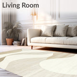 Beige Coral Velvet Area with Non Slip Backing and Quick Dry Design(Beige)