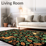 Boho Jungle Adventure with Whimsical Fauna and Falling Leaves(Black)