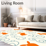Abstract Bunny Print Neutral Nursery Accent(Orange)