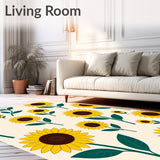Blooming Sunflower Garden Motif Area with Vibrant Petals Design(Yellow)