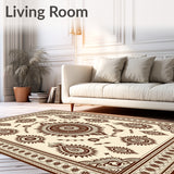 Paisley Teardrop Swirl Ethnic Medallion Decorative Accent(Beige)