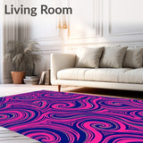 Abstract Swirl Motif Modern Artistic Dense Contemporary Floor Covering (Pink)