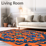 Abstract Floral Motif with Interlocking Symmetry and Textured Accents(Orange)