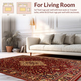 Elegant Medallion Tufted Rug(Red)