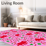 Festive Cat Silhouettes Featuring Twinkling Holiday Lights(Pink)