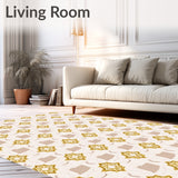 Elegant Taupe Lattice Featuring Delicate Interlocking Designs(Gold)