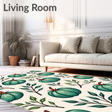 Autumn Squash Garden with Leafy Branch Motifs Anti Slip Bath(Ivory)