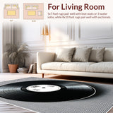 Ultra Soft Area Rug, Non Slip, Stain Resistant, Washable Area Rugs for Living Room, Bedroom, vinyl record music rug(Black)