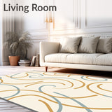 Luxurious Plush Cascade Swirl Textured Contemporary Accent(Ivory)