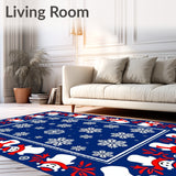 Whimsical Holiday Snowman Parade with Sparkling Frosted Accents(Blue)