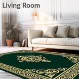 Damask Flourish with Ornate Scrollwork Traditional (Green)