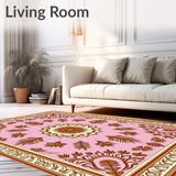 Autumn Wheat Sheaf Damask with Harvest Festival Ornamental Print(Pink)