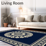 Traditional Tapestry with Symmetrical Petal Motifs(Ivory)