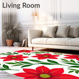 Elegant Poinsettia Blossom Winter Celebration Floor(Red)