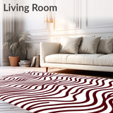 Stylish Abstract Wavy Stripe Comfy Modern Throw(Maroon)