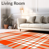 Countryside Plaid Motif with Whimsical Twill and Chevron Details(Orange)