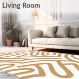 Artisan Abstract Wave with Flowing Interlocking(Beige)