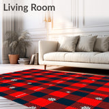 Festive Heritage Plaid with Snowflake Embellished Stripes(Red)