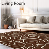 Elegant Swirl Wave Contemporary Abstract Decorative Aesthetic(Brown)