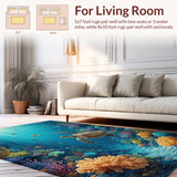 Vibrant Underwater Paradise With Sea Turtles Swimming Among Coral Reef(Blue)