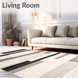 Abstract with Layered Beige Stripes and Slate Shadow Effects(Gray)