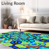 Abstract Mosaic Kaleidoscope Decorative With Fractal(Blue)